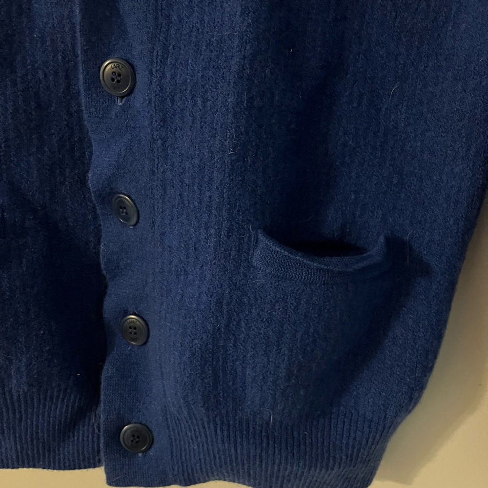 La Paz Royal Blue 100% Wool Button Up Cardigan Sweater Women’s Size Medium - Picture 2 of 5